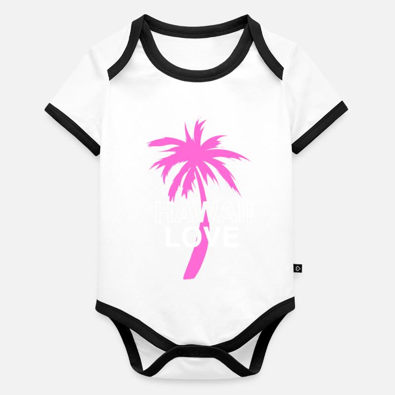 Hawaï Body Bébé bio contrasté manches courtes