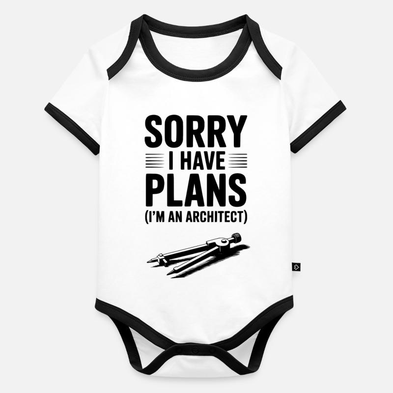 Désolé, j’ai des projets (je suis architecte) Body Bébé bio contrasté manches courtes