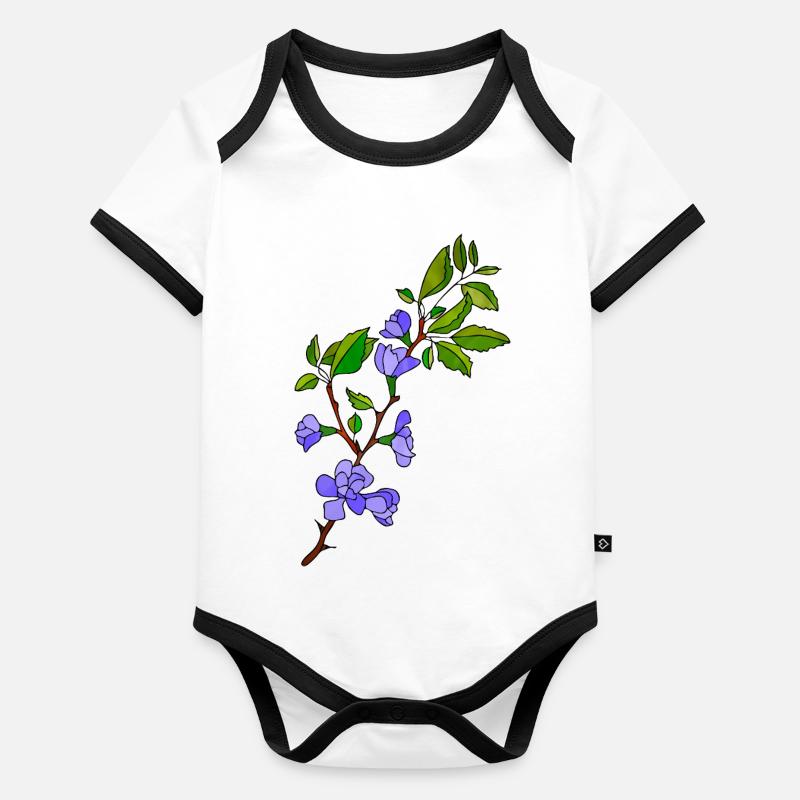 Fleur Body Bébé bio contrasté manches courtes