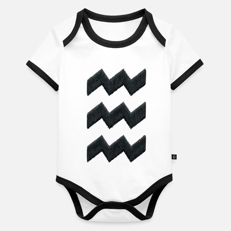 Broderie Eindhoven Vibes en noir (imprimé) Body Bébé bio contrasté manches courtes