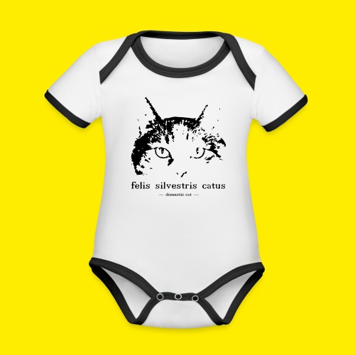 House cupboard - Domestic cat - Felis silvestris catus - Organic Baby Contrasting Bodysuit