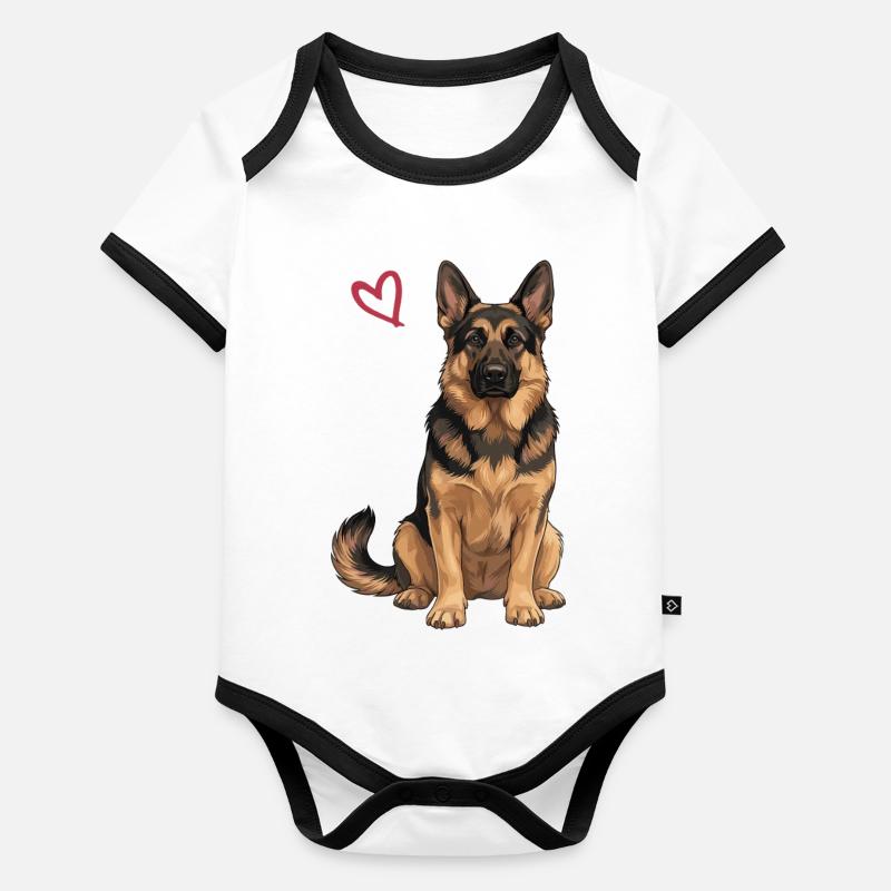 German Shepherd, German Shepherd Organic Baby Contrasting Bodysuit