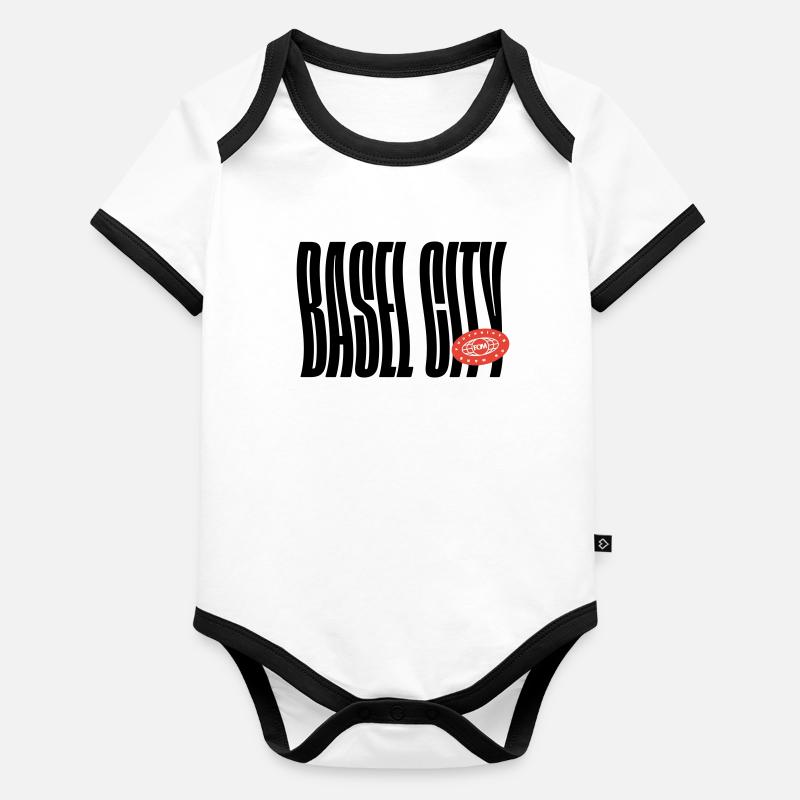 Bâle-Ville Body Bébé bio contrasté manches courtes