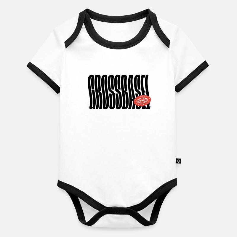 Grossbasel Bâle Body Bébé bio contrasté manches courtes