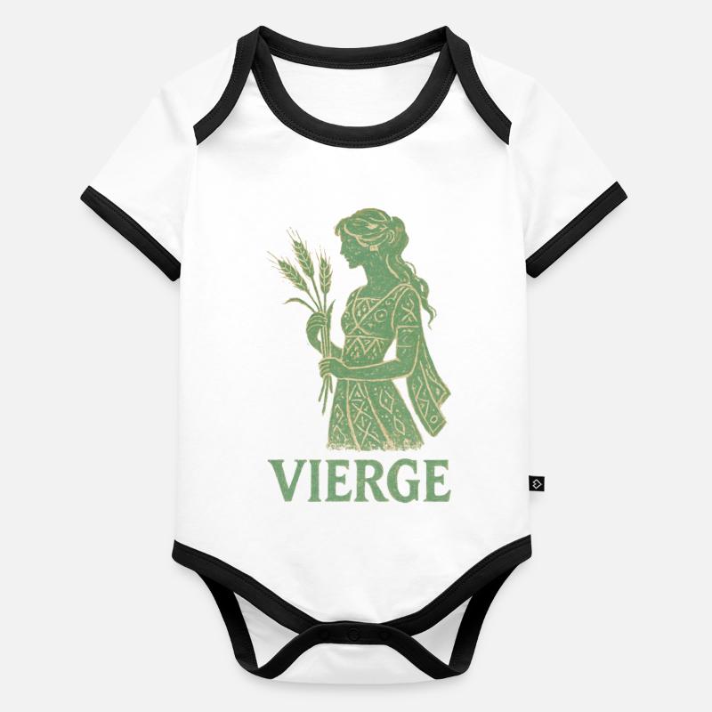 Signe astrologique de la Vierge - Astrologie Body Bébé bio contrasté manches courtes