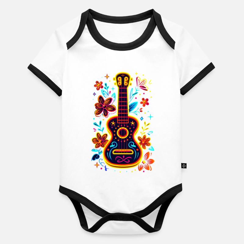 90s Ukulele Organic Baby Contrasting Bodysuit