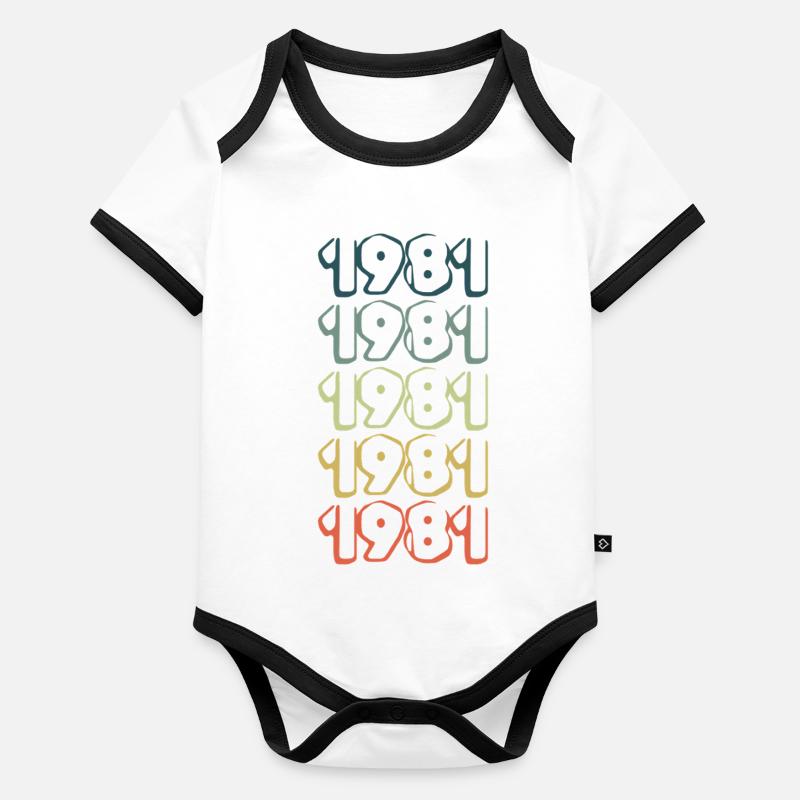 Année de naissance 1981 Body Bébé bio contrasté manches courtes