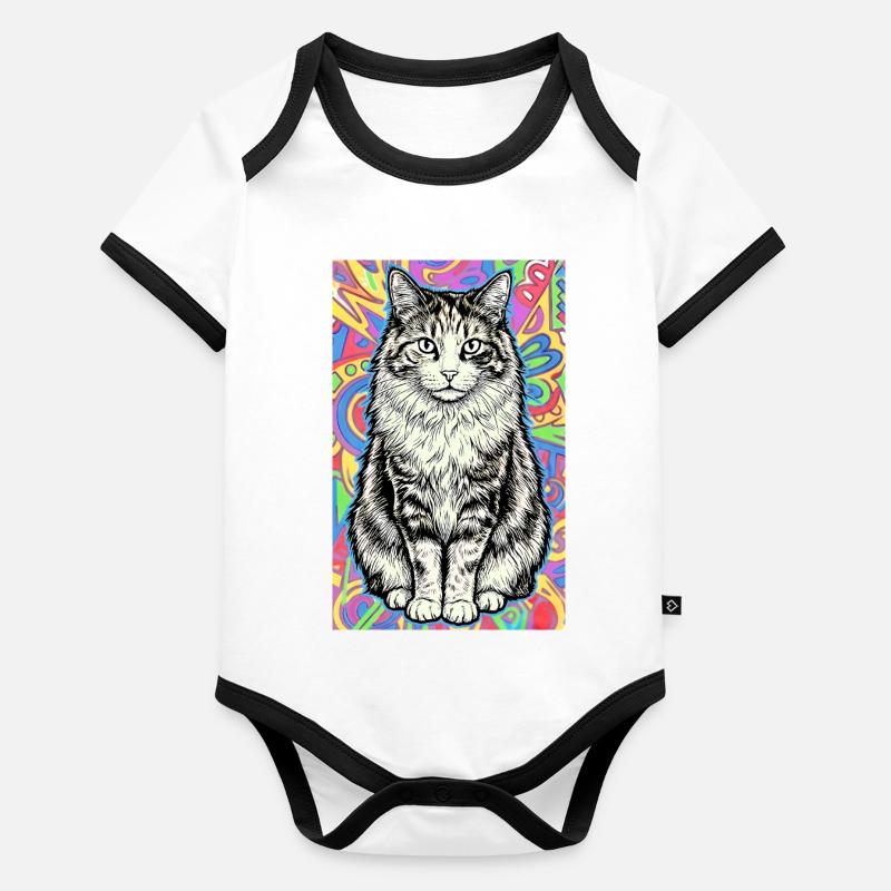 Katze Baby Bio-Kurzarm-Kontrastbody