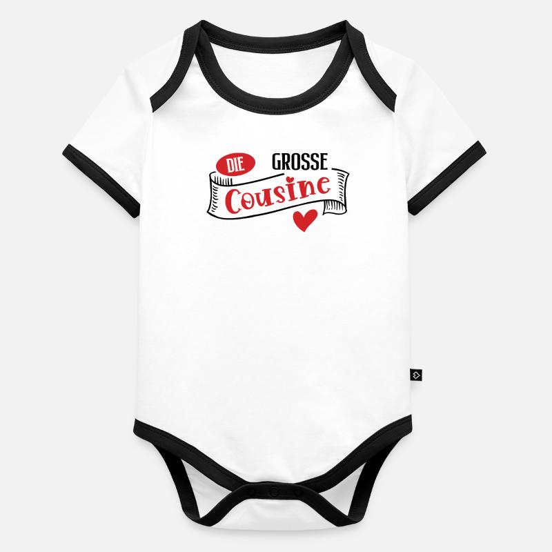 Grosse Cousine Outfit Schwester Große Cousinen Baby Bio-Kurzarm-Kontrastbody