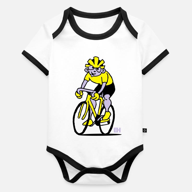 Cycliste - Cyclisme Body Bébé bio contrasté manches courtes