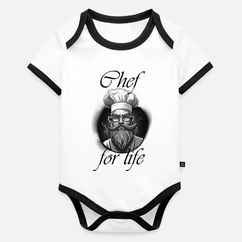 Chef for life Baby Bio-Kurzarm-Kontrastbody