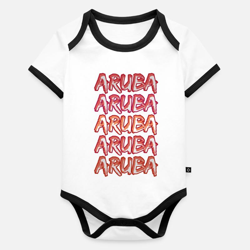 Aruba als Reise Baby Bio-Kurzarm-Kontrastbody