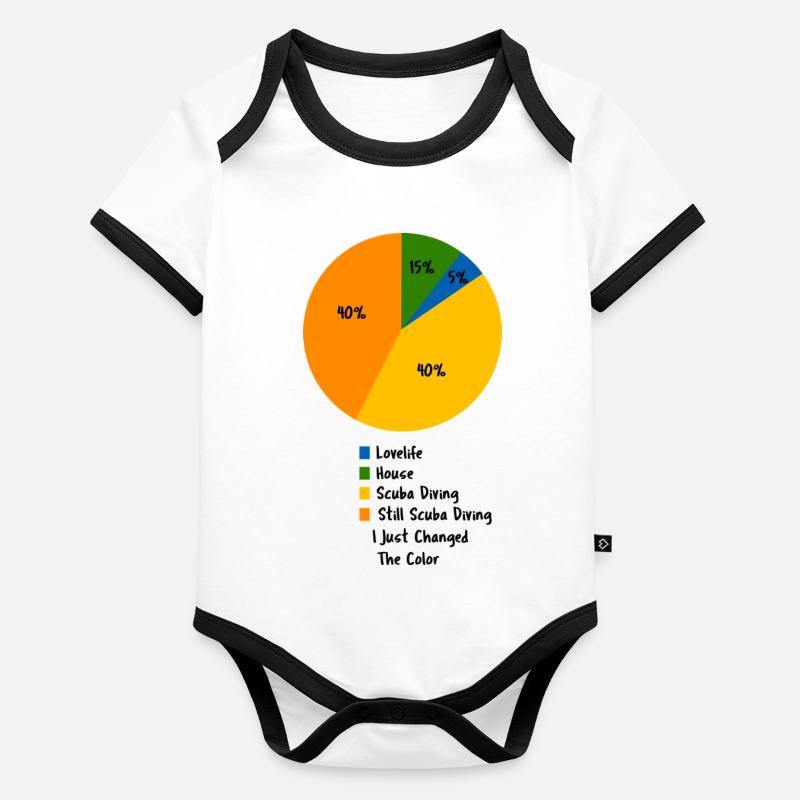 Funny Scuba Diving Pie Chart Sarcastic Diver Organic Baby Contrasting Bodysuit
