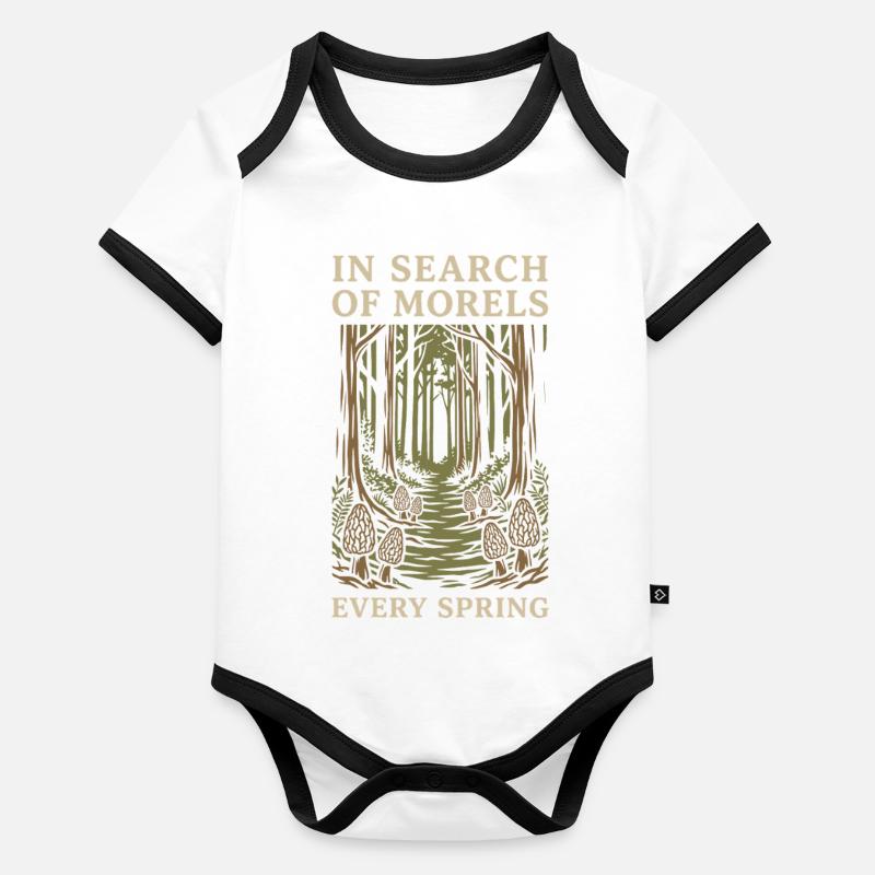 Morchelpilz-jäger Wilde Morchelpilze Auf Baby Bio-Kurzarm-Kontrastbody
