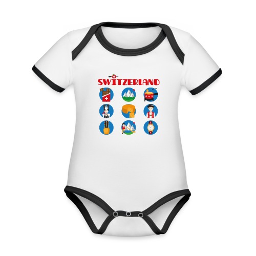 Switzerland - Baby Bio-Kurzarm-Kontrastbody