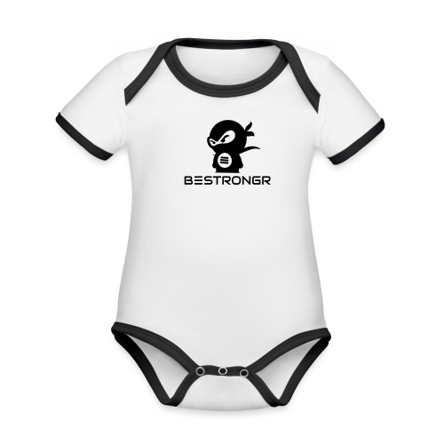 clean_white_bkg - Ekologisk kontrastfärgad kortärmad babybody