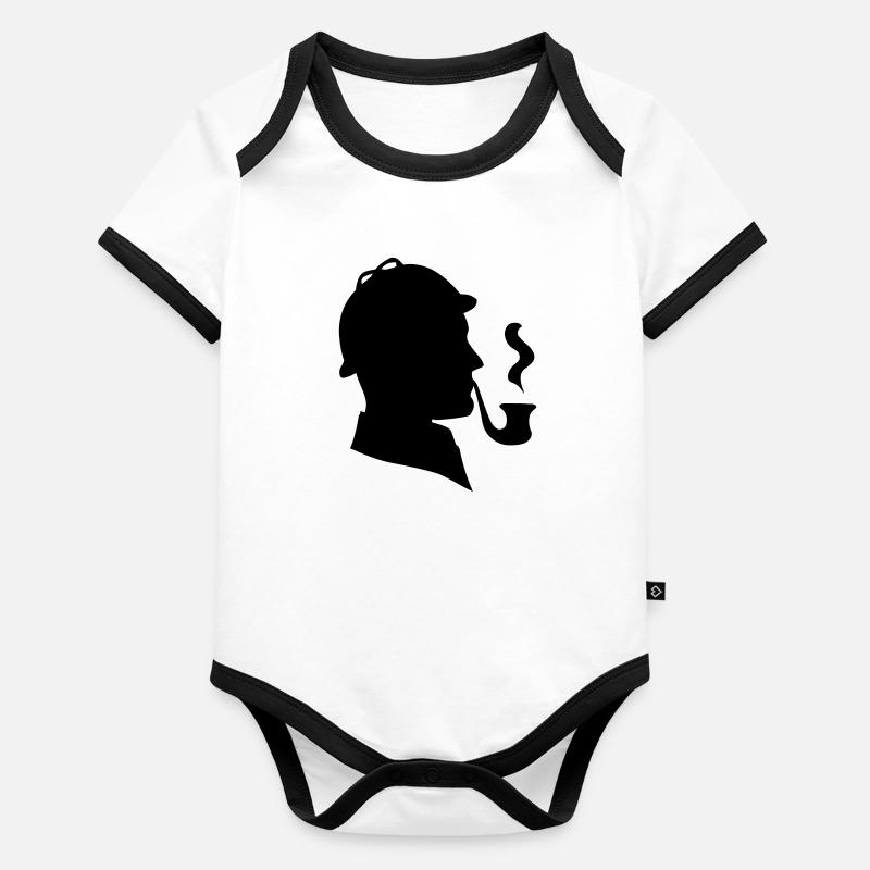 Sherlock Holmes Organic Baby Contrasting Bodysuit