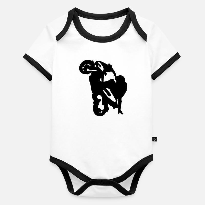 stunt roller Body Bébé bio contrasté manches courtes