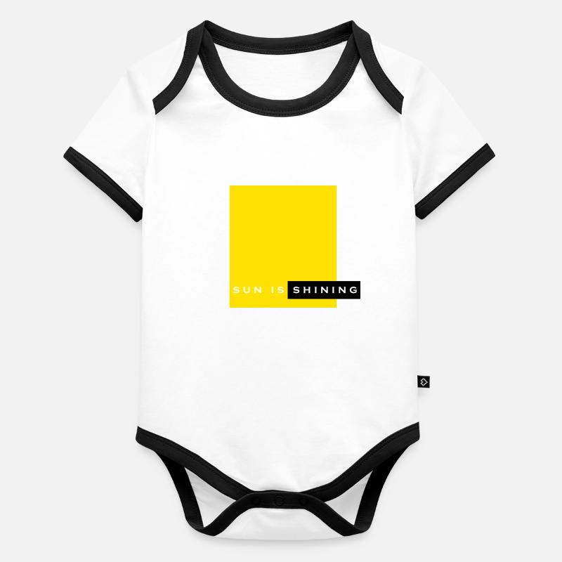 le soleil brille Body Bébé bio contrasté manches courtes