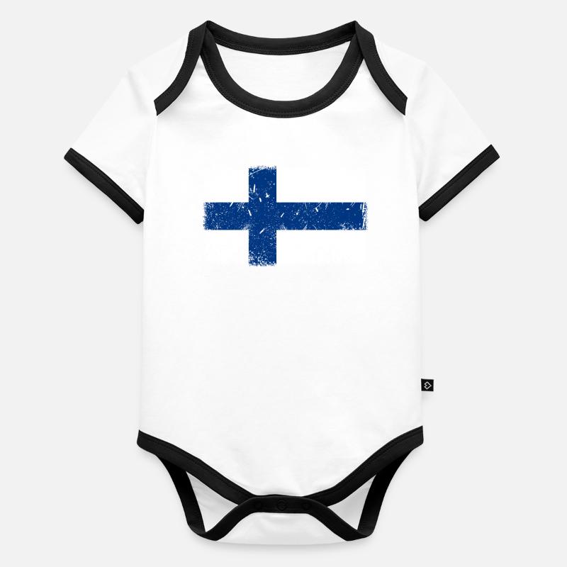 Finnland Baby Bio-Kurzarm-Kontrastbody