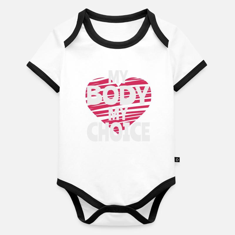Mon corps Ma décision Body Bébé bio contrasté manches courtes