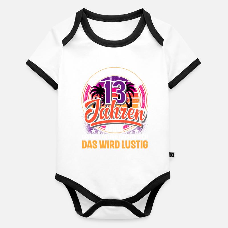 13. Geburtstag Als Gott Mich Schuf Vor Baby Bio-Kurzarm-Kontrastbody