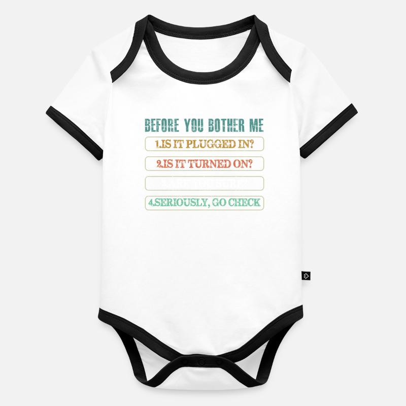 Information Technology Tech Technical Support Organic Baby Contrasting Bodysuit