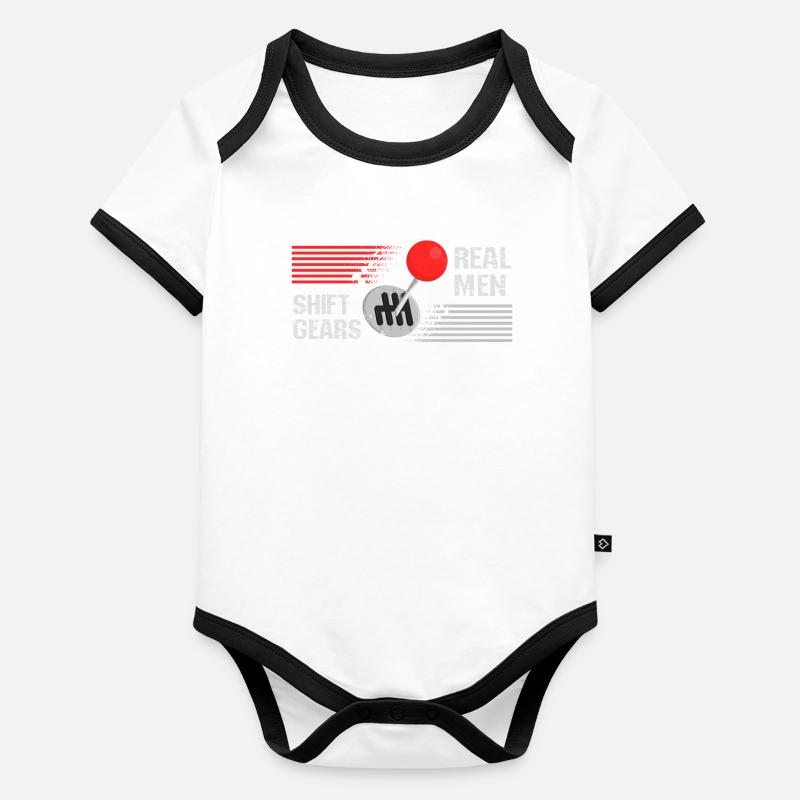 Real men shift gears Organic Baby Contrasting Bodysuit
