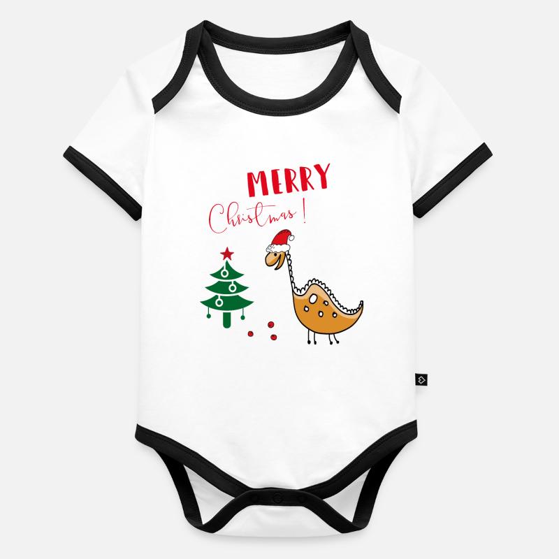 Joyeux Noël Body Bébé bio contrasté manches courtes