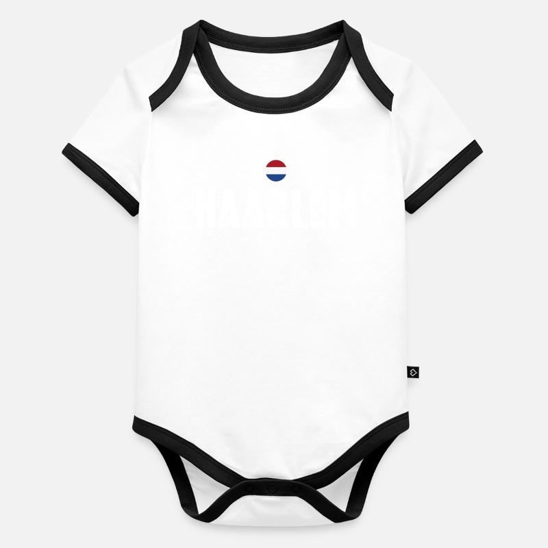Haarlem Distressed Logo Organic Baby Contrasting Bodysuit