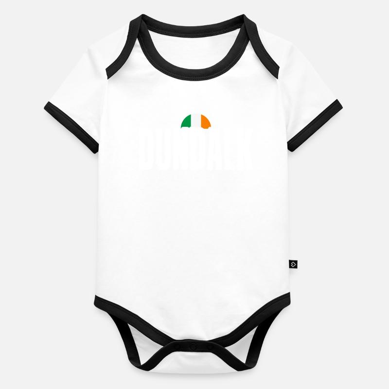 Dundalk Irish Flag Bold Text Tee Organic Baby Contrasting Bodysuit