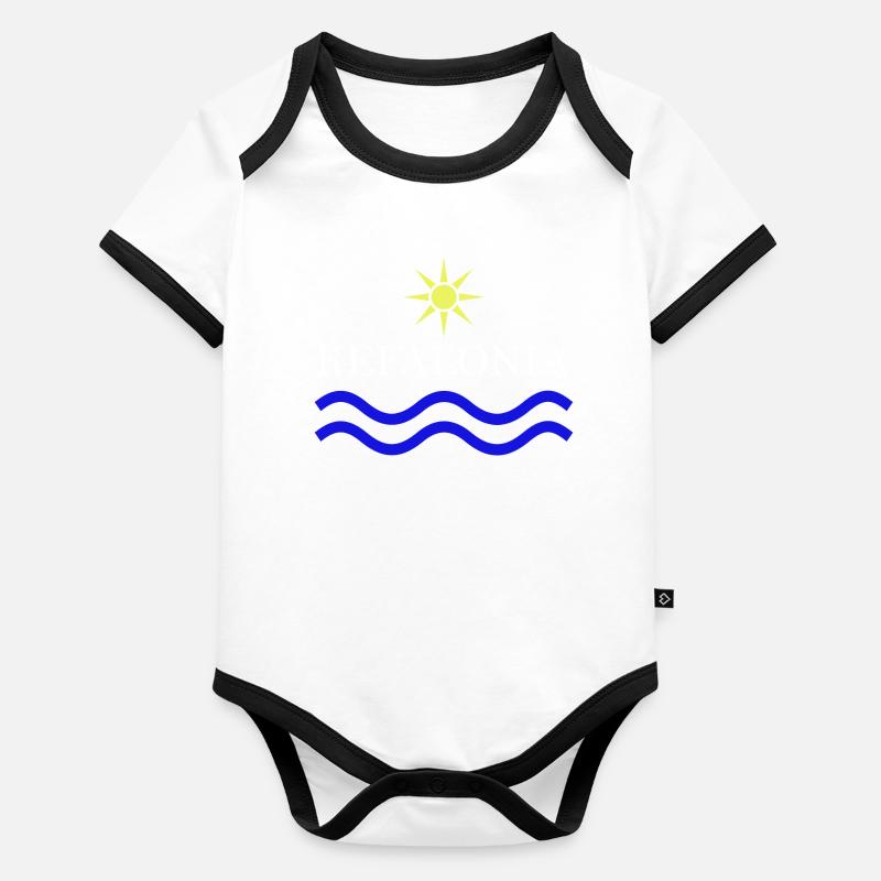 KEFALONIA-Grèce Eau Solaire Body Bébé bio contrasté manches courtes