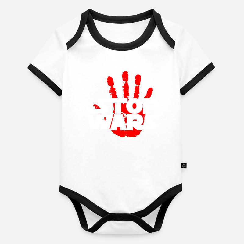 Stop Wars Organic Baby Contrasting Bodysuit