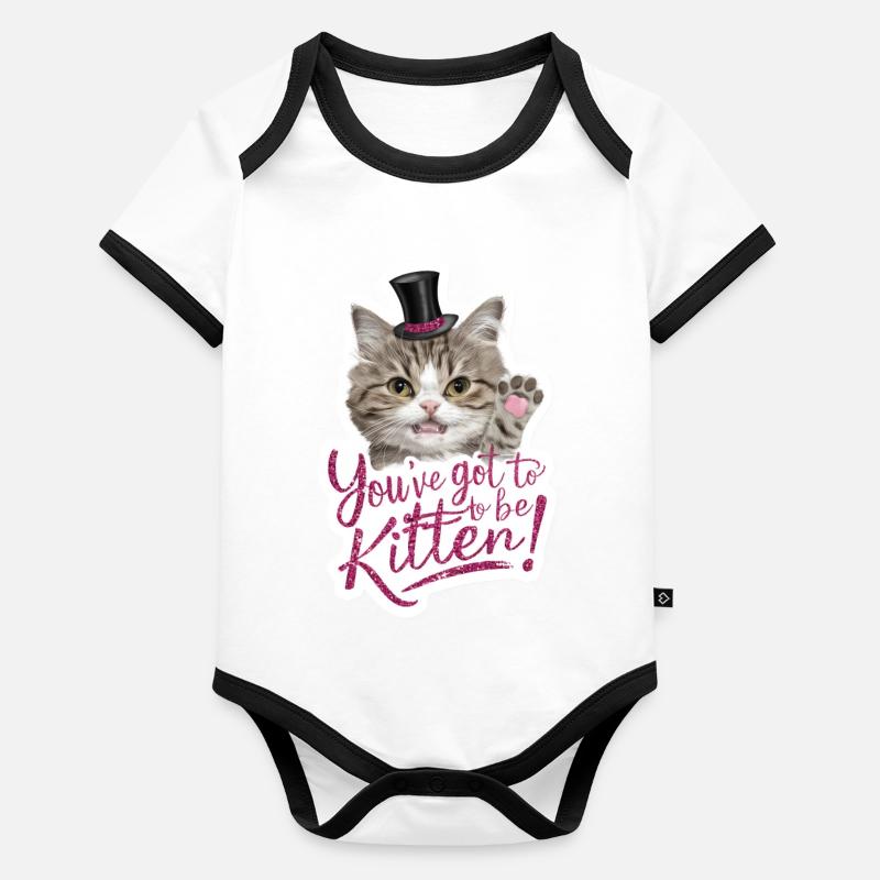 Chat - Tu dois être chaton moi ! Body Bébé bio contrasté manches courtes