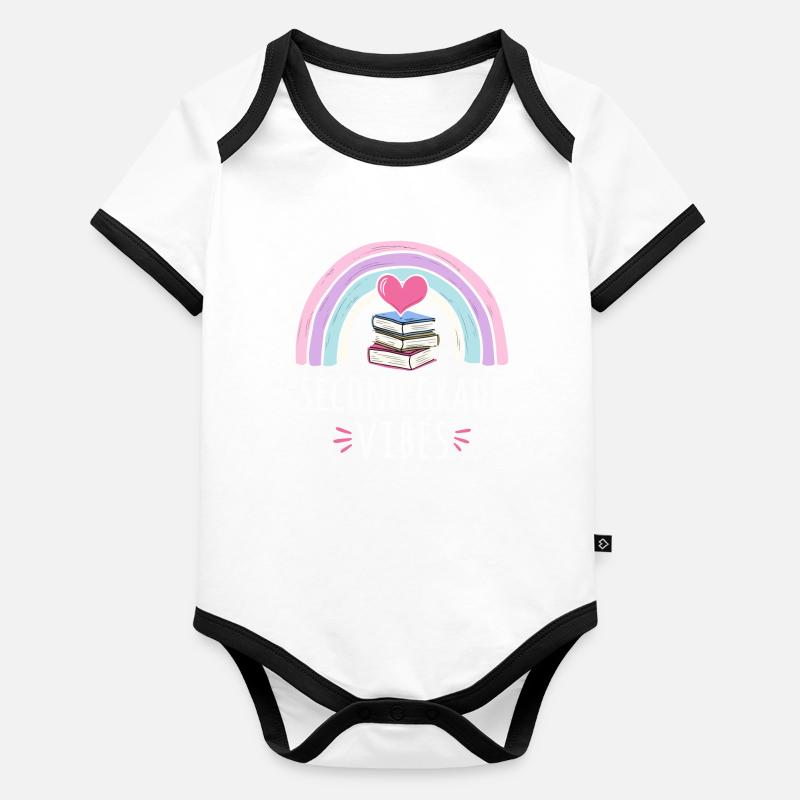 Second Grade Vibes Organic Baby Contrasting Bodysuit