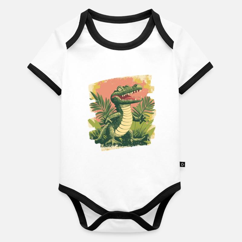 Crocodile Body Bébé bio contrasté manches courtes