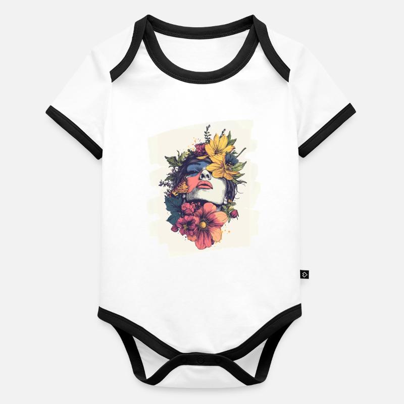 Spring Spring Beginning Flowers Organic Baby Contrasting Bodysuit