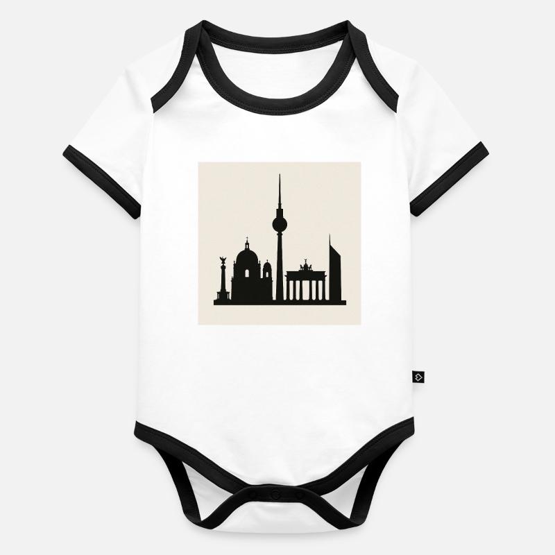 Silhouette de la ligne d’horizon de Berlin Body Bébé bio contrasté manches courtes