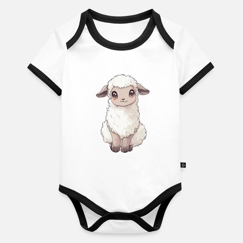 Mouton Body Bébé bio contrasté manches courtes