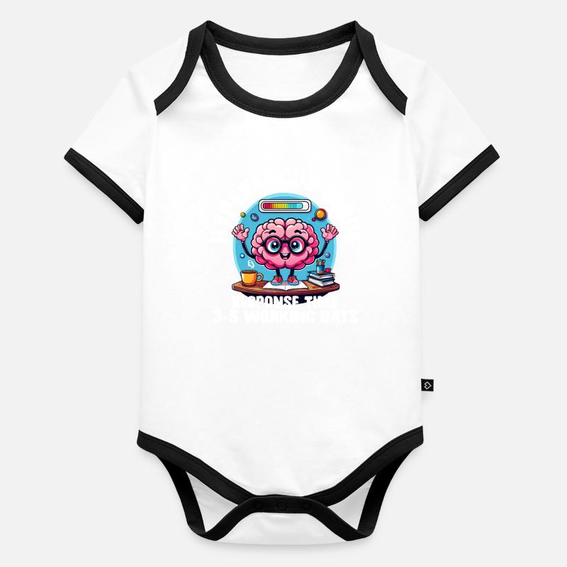 Hyperfocus Loading - T-shirt neurodivergent drôle Body Bébé bio contrasté manches courtes