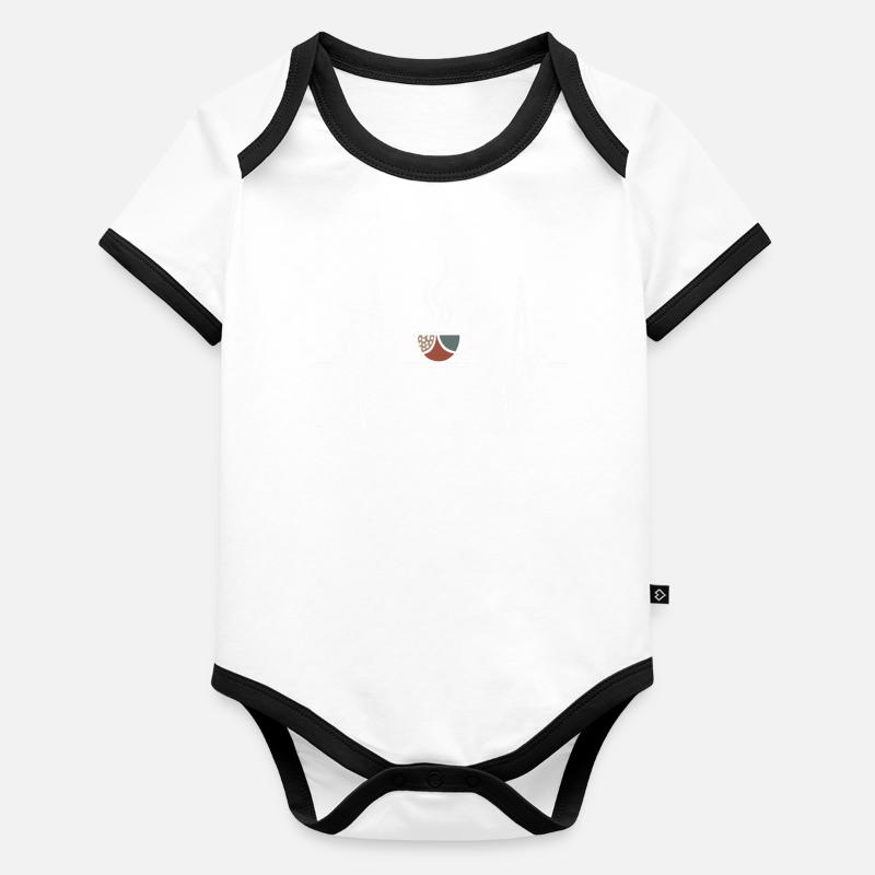 Coffee heartbeat design Organic Baby Contrasting Bodysuit
