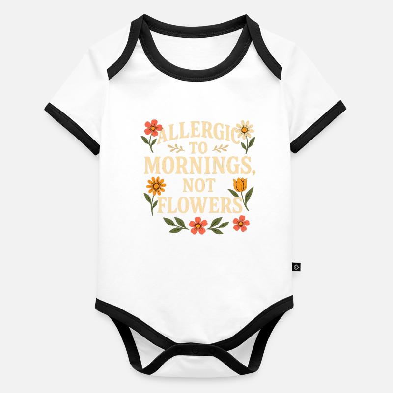 Allergisch gegen Blumenzitat am Morgen Baby Bio-Kurzarm-Kontrastbody