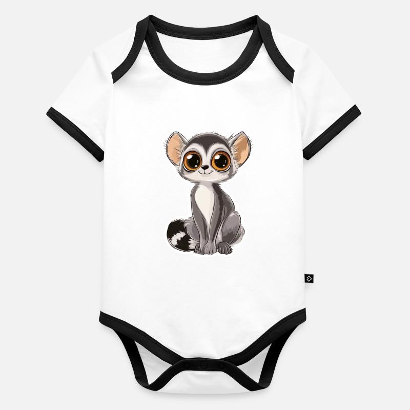 Lemur Baby Bio-Kurzarm-Kontrastbody