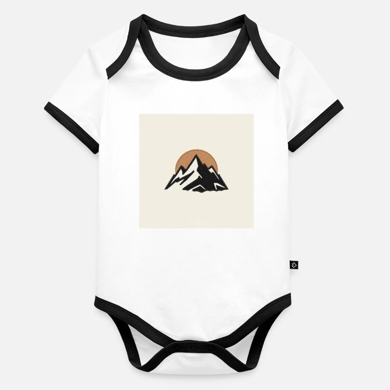 Montagnes à l’aube Body Bébé bio contrasté manches courtes