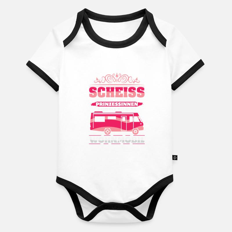 Camper Camping Caravan Saying Organic Baby Contrasting Bodysuit