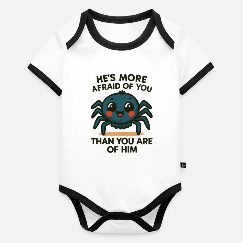 araignée mignon araignée dessin animé Body Bébé bio contrasté manches courtes