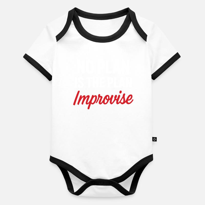 Message Motivante Pas de Plan Body Bébé bio contrasté manches courtes