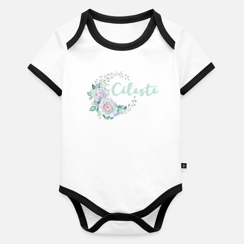 Pour Celeste Body Bébé bio contrasté manches courtes