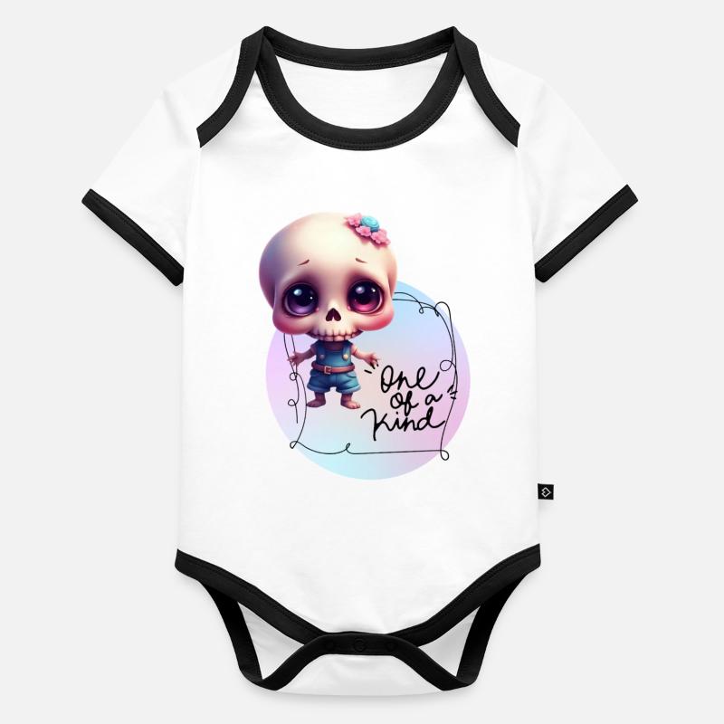 Squelette « Unique » Body Bébé bio contrasté manches courtes