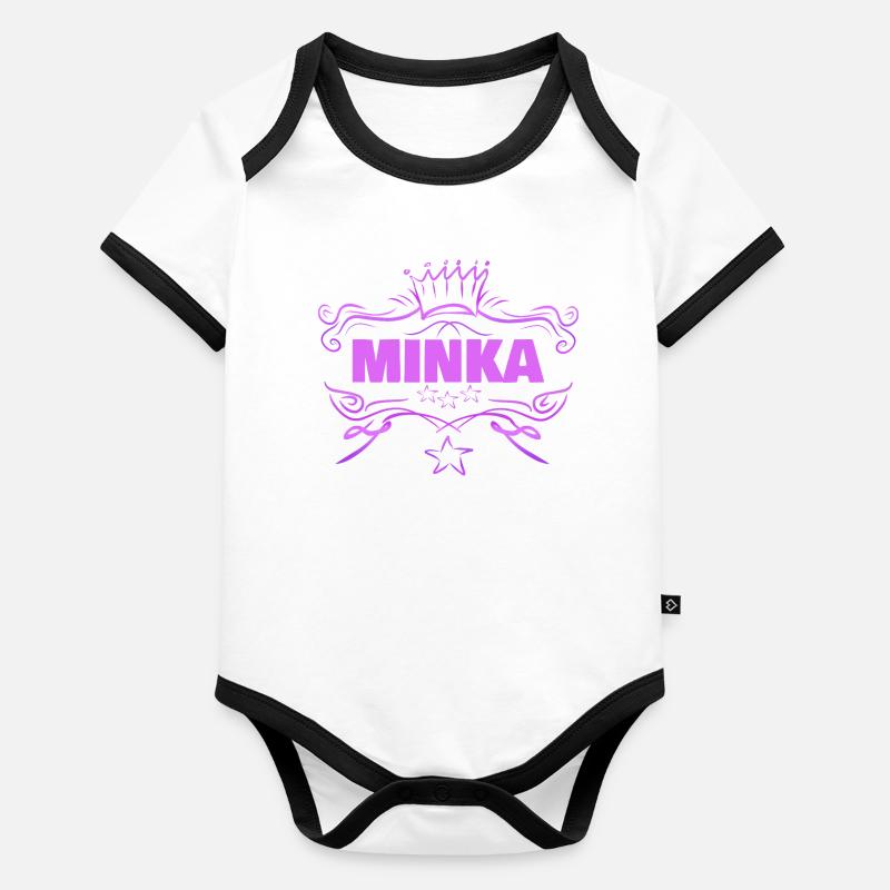 Minka - Body Bébé bio contrasté manches courtes - 